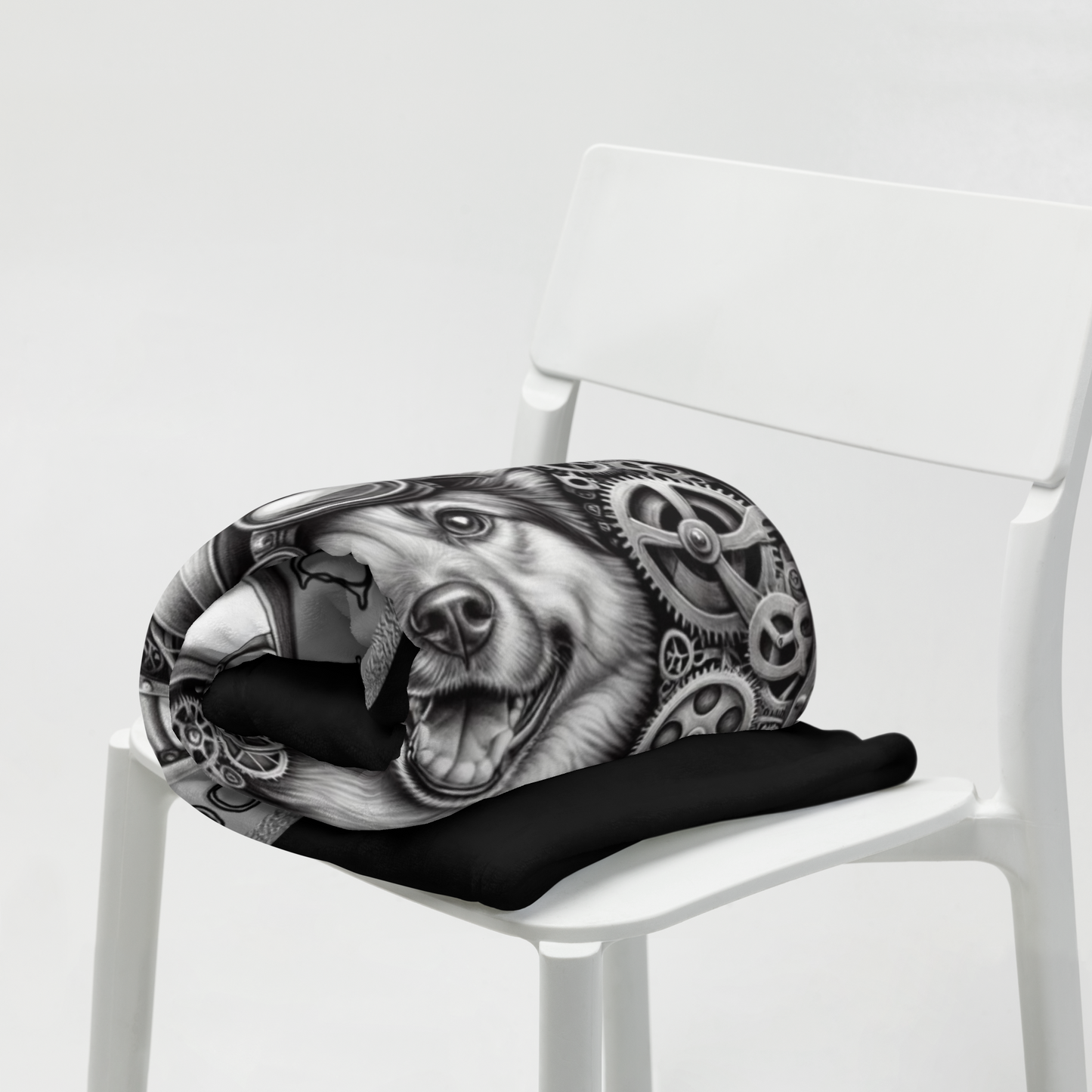 Throw Blanket Dogful Mixed Breed Dog Mom Steampunk Victorian Rescue Dog Cozy Blanket Gift for Dog Lover