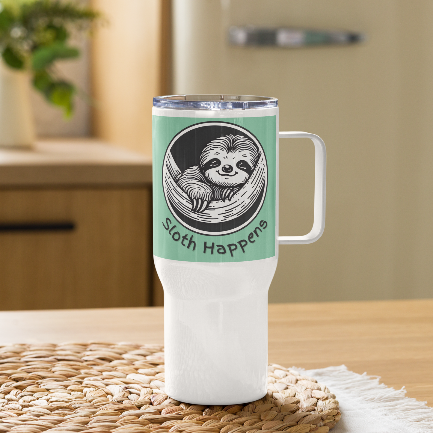 Tumbler Art Deco Sloth Lovers Funny Sloth Coffee Travel Mug Gift Tea Gift Chill Relaxing Animal Lover Drinkware Lazy Holiday Vibes Humor