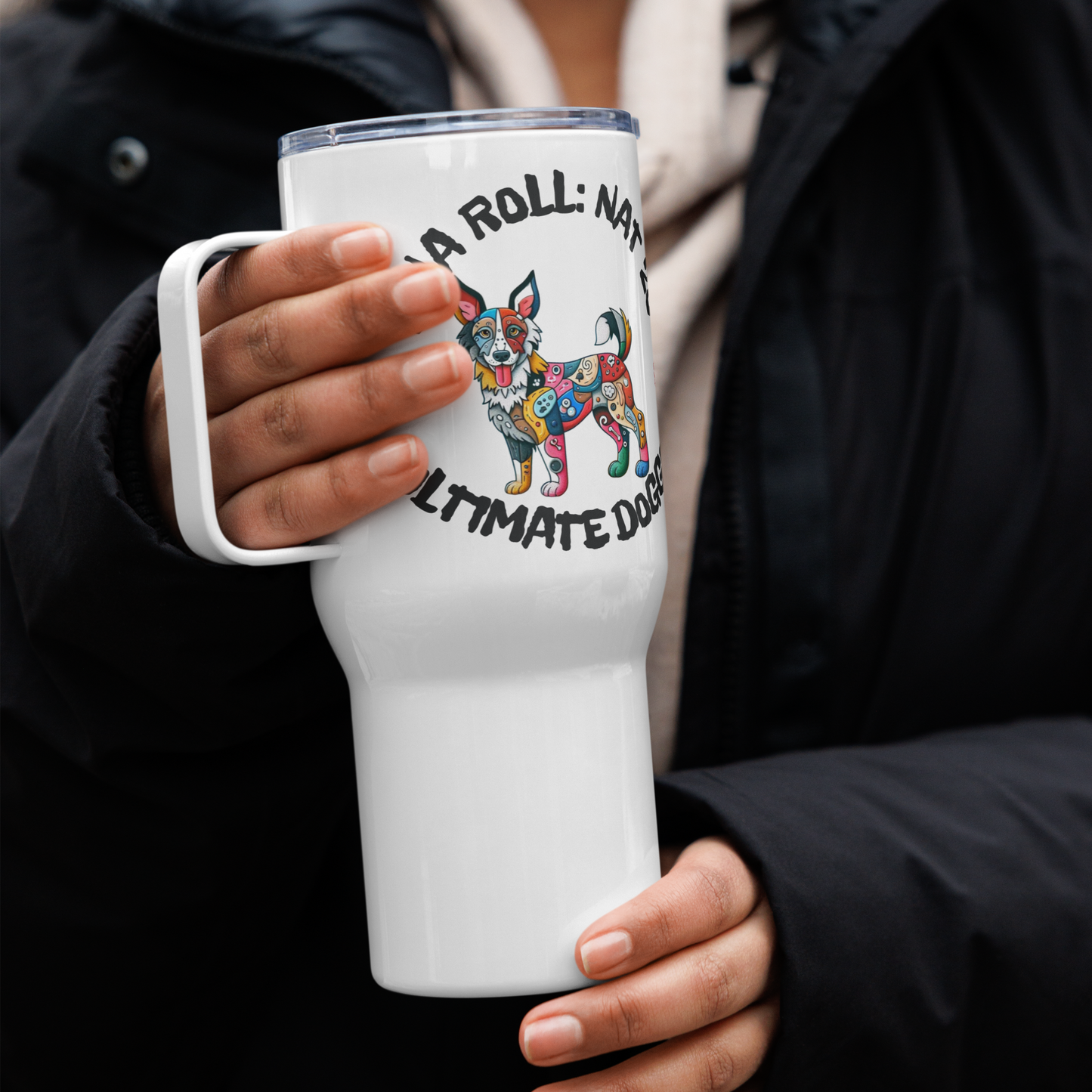 Tumbler Dog Lovers Geeky Mixed Breed Dogful Coffee Travel Mug Funny Mutt Gift Gamer Animal Lovers Drinkware Humor for Rescue Dog Parents