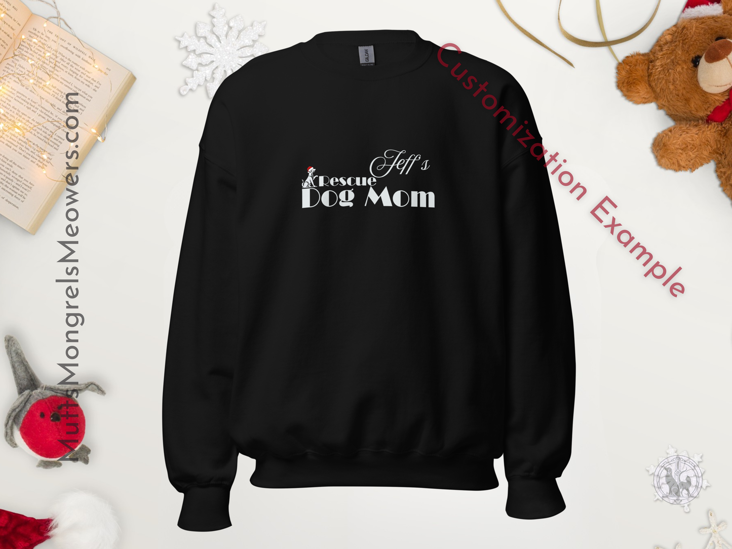 Dog Mom Sweatshirt - Customizable Cozy Gildan Sweater Christmas Gift