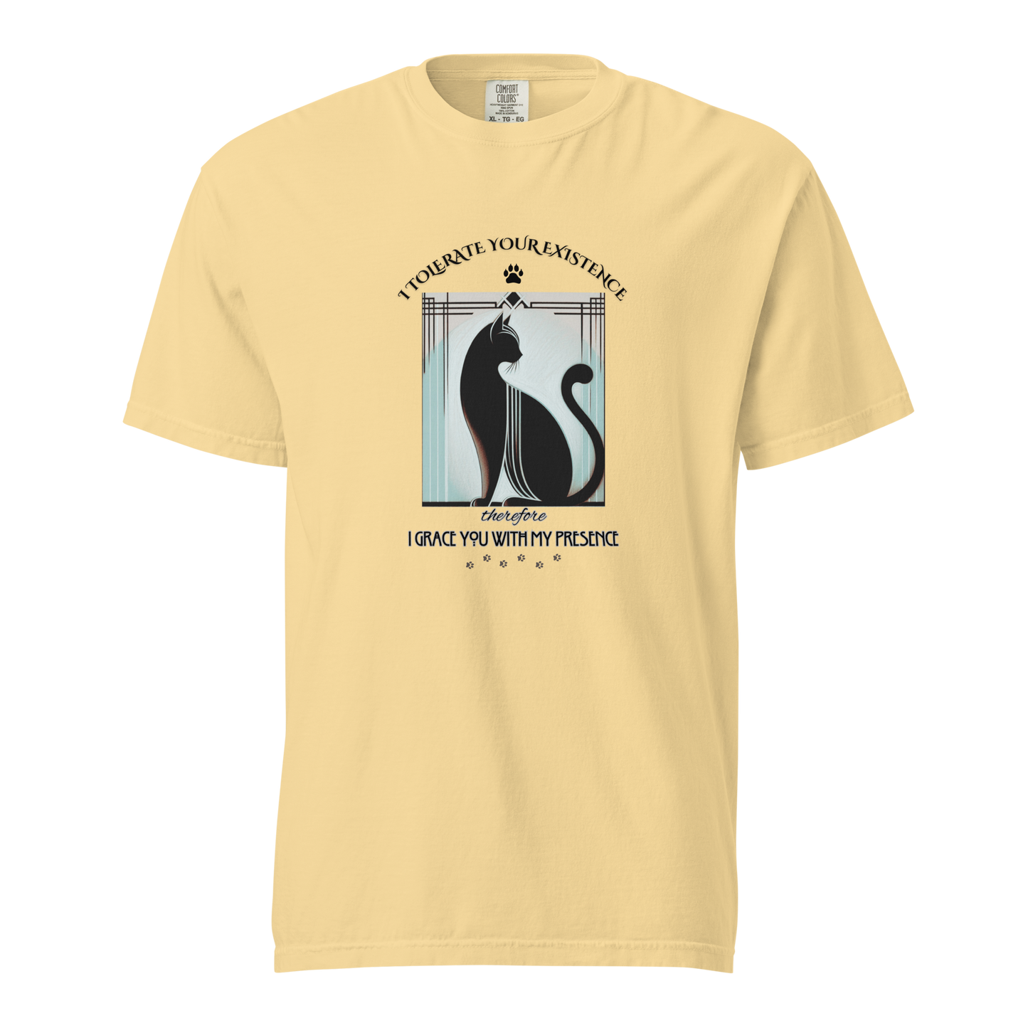 T-Shirt Funny Cat Shirt Art Deco Retro Style Sarcastic Gift Unisex Comfort Colors Whimsical Catful Kitty Feline Humor Apparel for Cat Parent