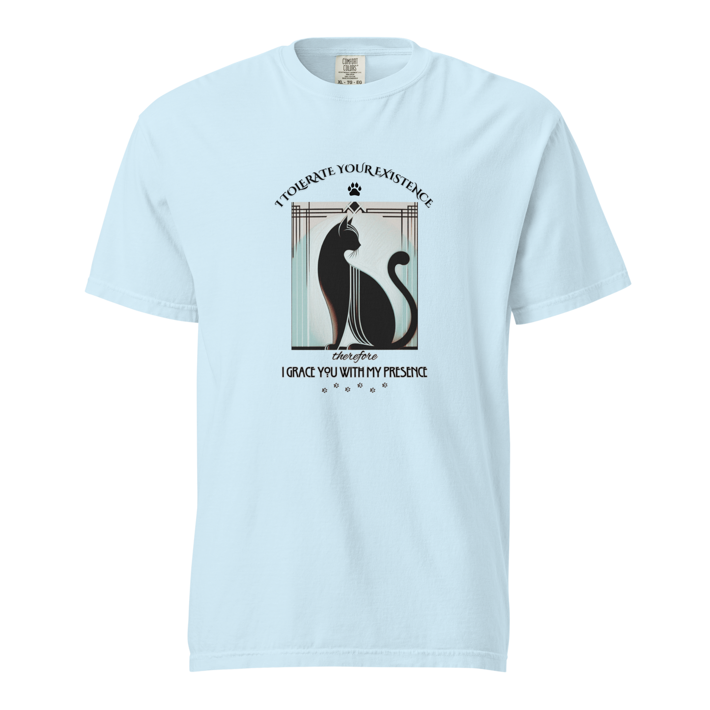 T-Shirt Funny Cat Shirt Art Deco Retro Style Sarcastic Gift Unisex Comfort Colors Whimsical Catful Kitty Feline Humor Apparel for Cat Parent