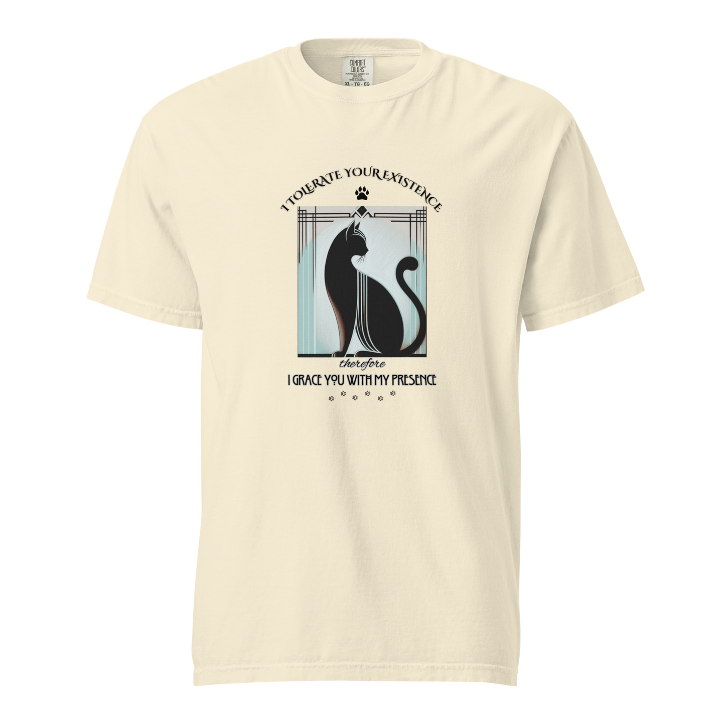 T-Shirt Funny Cat Shirt Art Deco Retro Style Sarcastic Gift Unisex Comfort Colors Whimsical Catful Kitty Feline Humor Apparel for Cat Parent