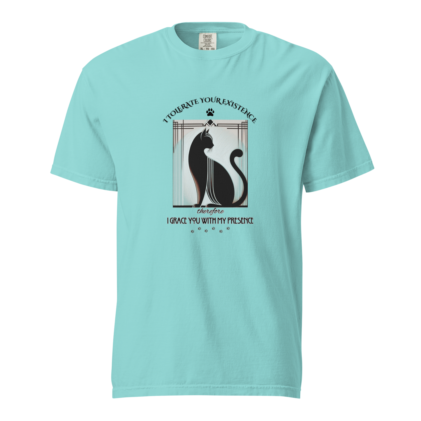 T-Shirt Funny Cat Shirt Art Deco Retro Style Sarcastic Gift Unisex Comfort Colors Whimsical Catful Kitty Feline Humor Apparel for Cat Parent