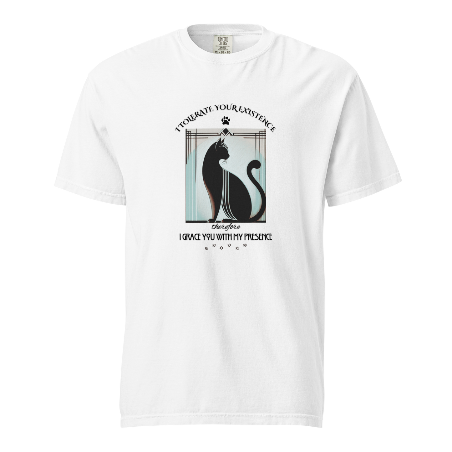 T-Shirt Funny Cat Shirt Art Deco Retro Style Sarcastic Gift Unisex Comfort Colors Whimsical Catful Kitty Feline Humor Apparel for Cat Parent