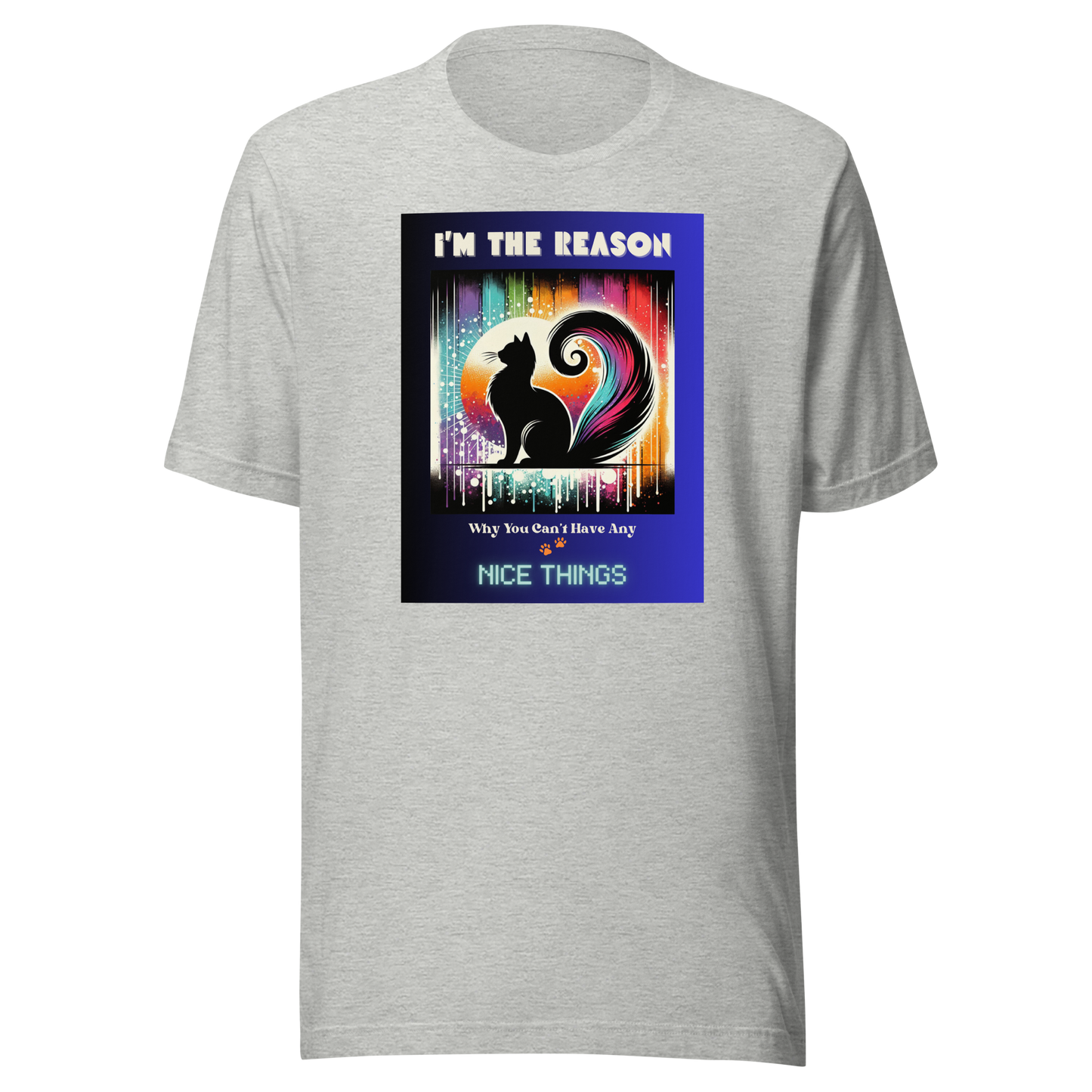 T-Shirt Funny Art Deco Cat Tee Sarcastic Kitty Shirt Cat Lover Gift Unique Catful Unisex Vintage Feline Humor Graphic Fit Rescue Cat Mom Dad