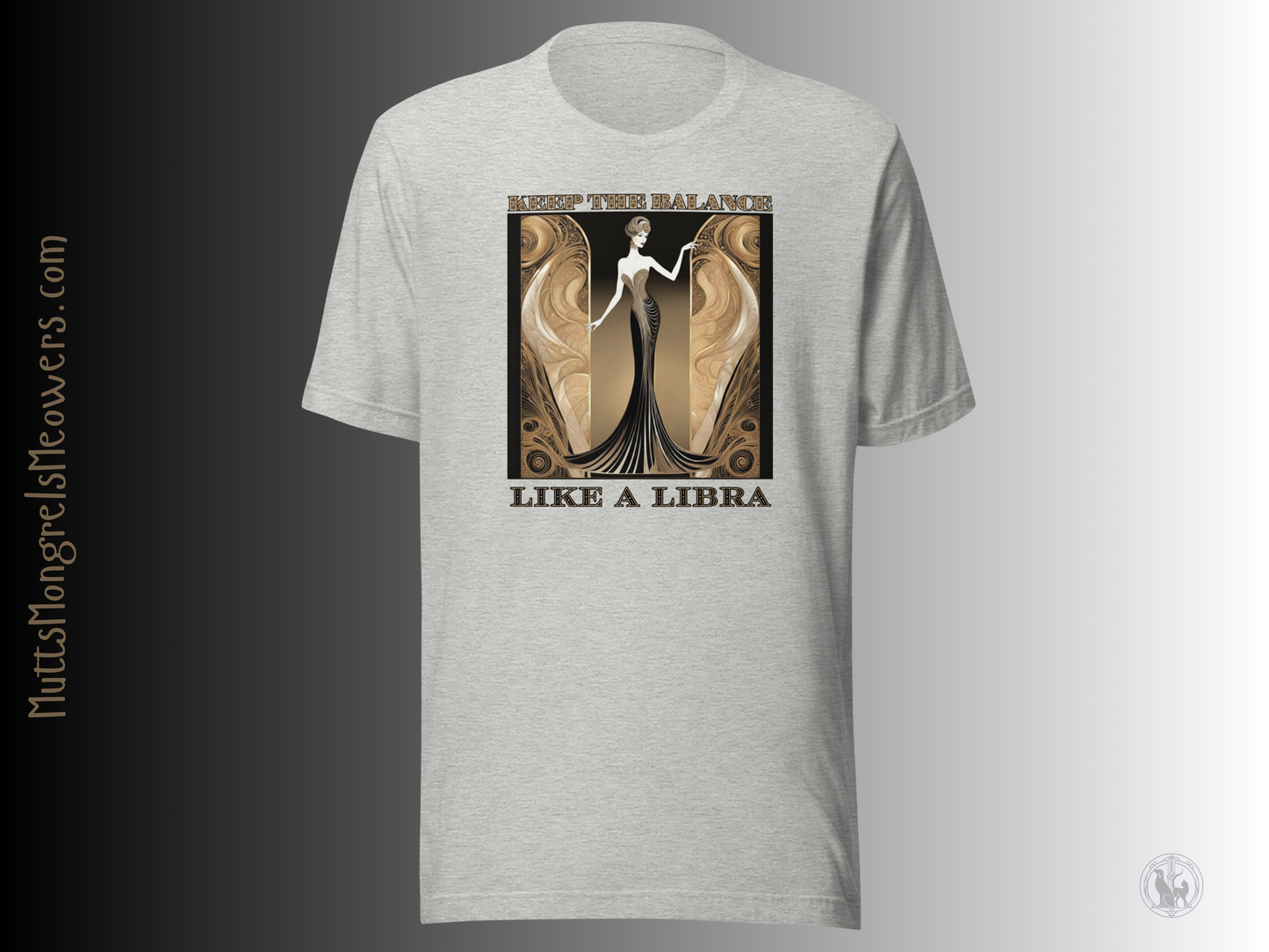 Art Deco Libra T-Shirt - Zodiac Gift for Astrology Lovers