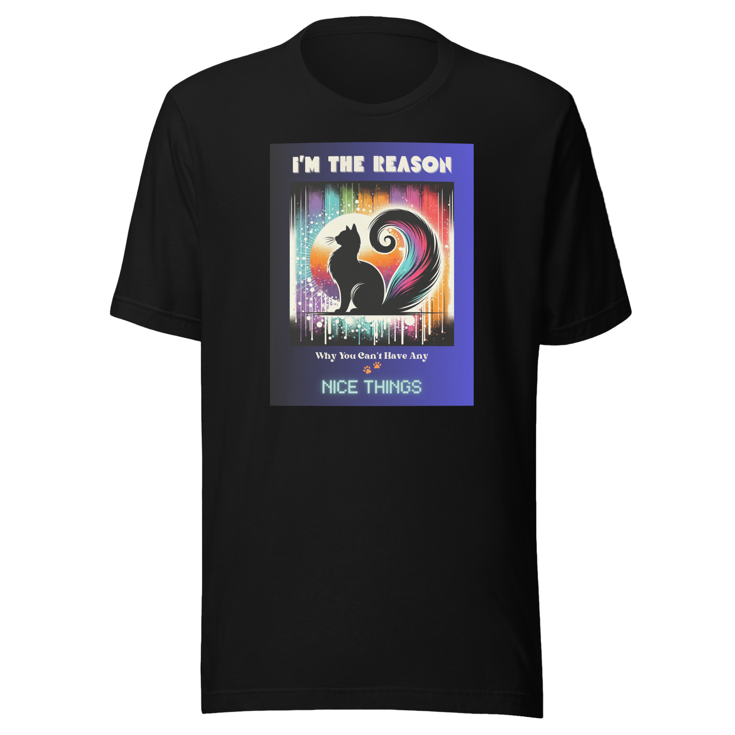 T-Shirt Funny Art Deco Cat Tee Sarcastic Kitty Shirt Cat Lover Gift Unique Catful Unisex Vintage Feline Humor Graphic Fit Rescue Cat Mom Dad