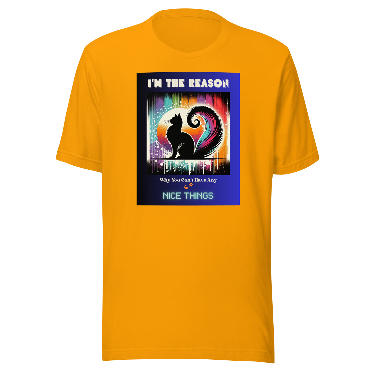 T-Shirt Funny Art Deco Cat Tee Sarcastic Kitty Shirt Cat Lover Gift Unique Catful Unisex Vintage Feline Humor Graphic Fit Rescue Cat Mom Dad