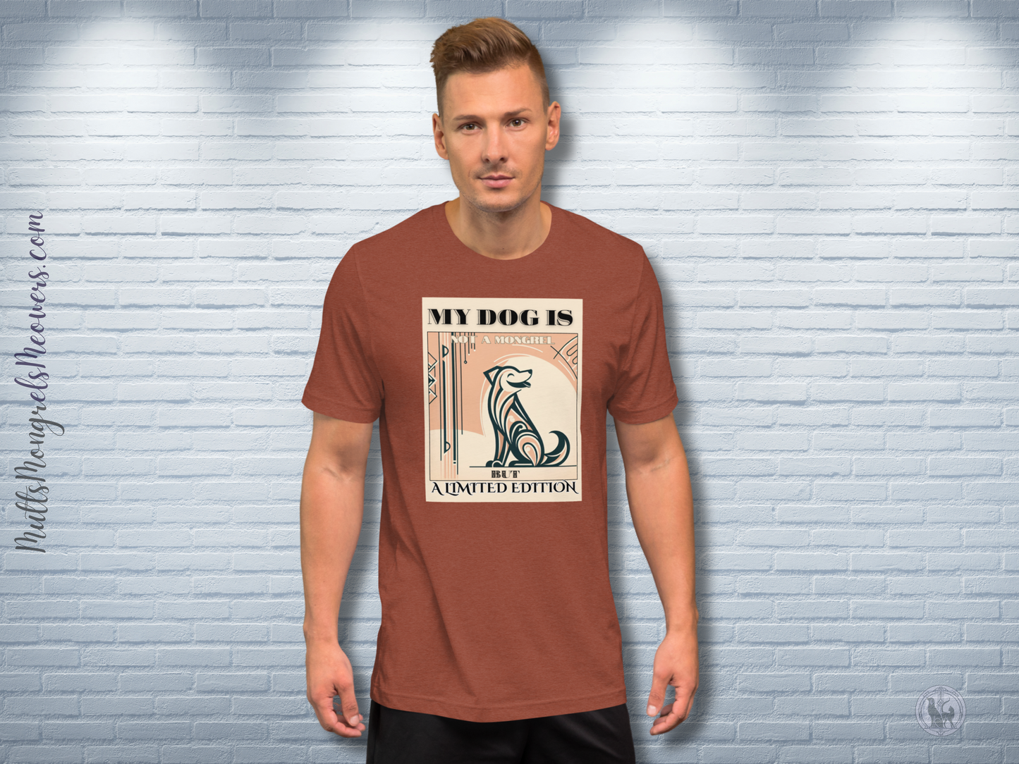 T-Shirt Dog Lover Tee Rescue Dog Apparel Mixed Breed Gift Art Deco Dog Style Unique Dog Theme Unisex Dogful Pride Shirt Mongrel Dog Mom Dad