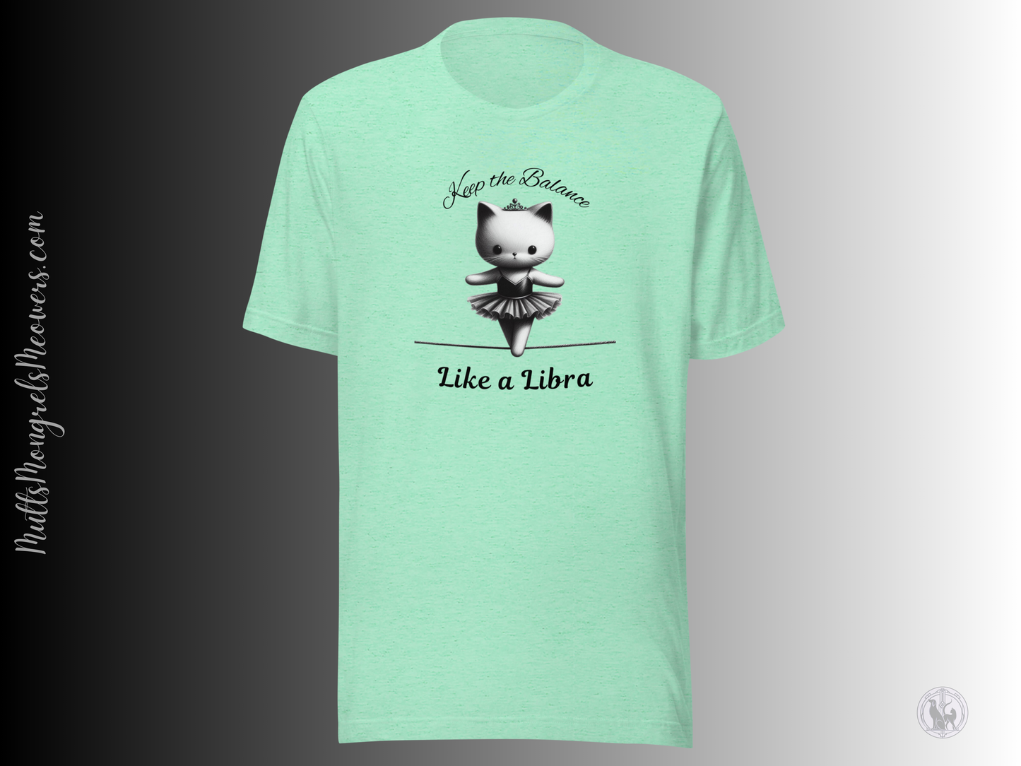 Funny Ballerina Cat T-shirt - Libra Astrology Gift for Cat Moms
