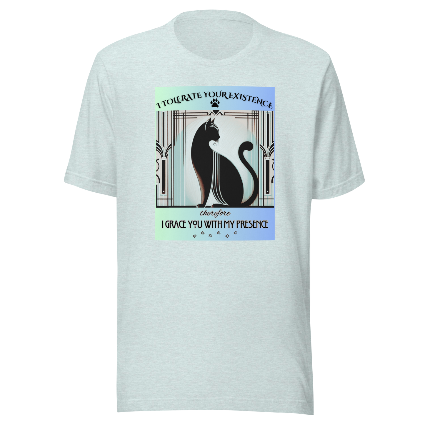 T-Shirt Funny Art Deco Shirt Sarcastic Gift Unisex Fit Unique Cat Whimsical Feline Tee Catful Kitty Humor Apparel Recue Cat Mom Cat Dad
