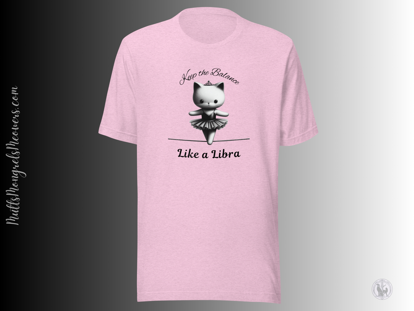 Funny Ballerina Cat T-shirt - Libra Astrology Gift for Cat Moms