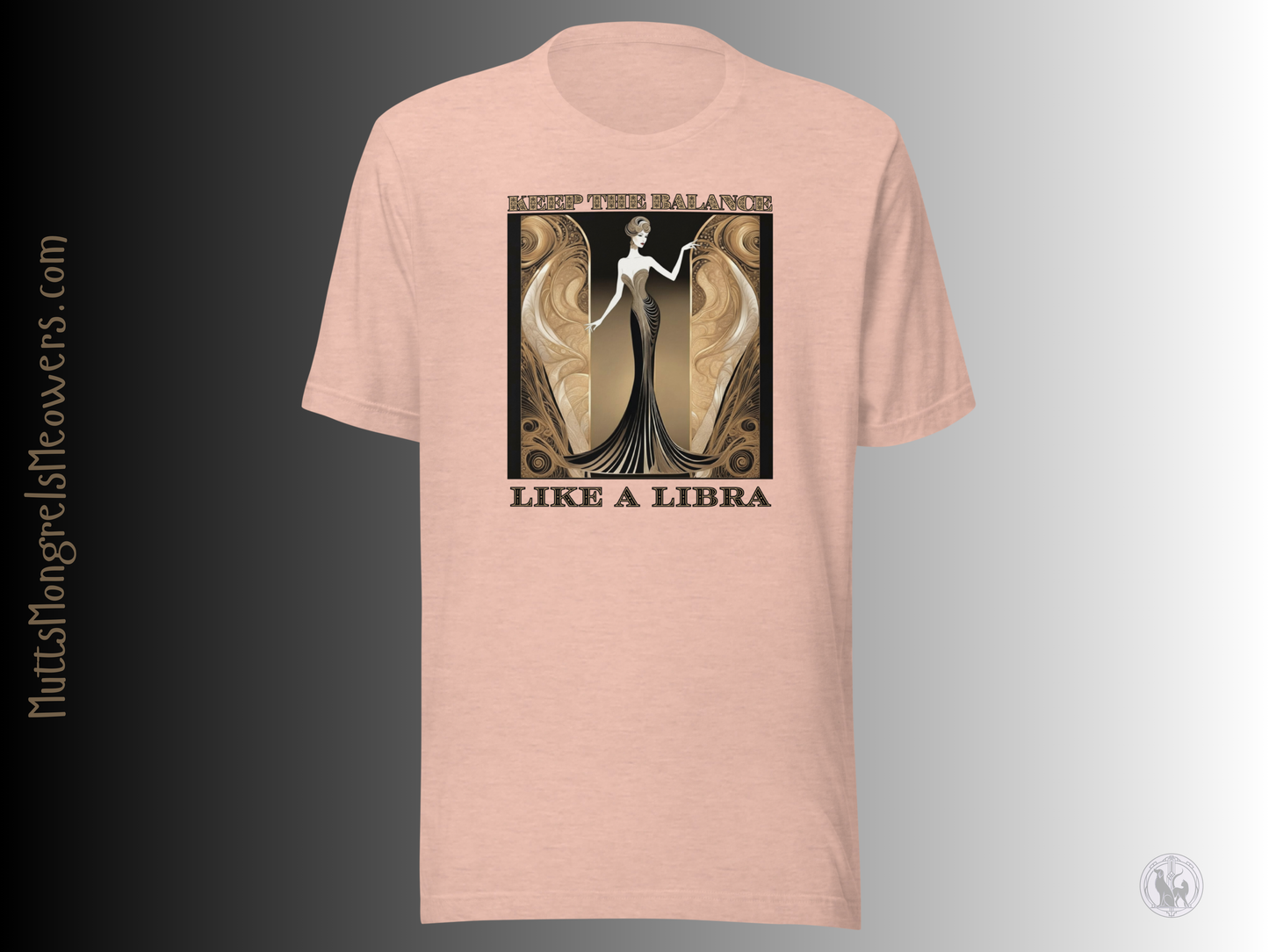 Art Deco Libra T-Shirt - Zodiac Gift for Astrology Lovers