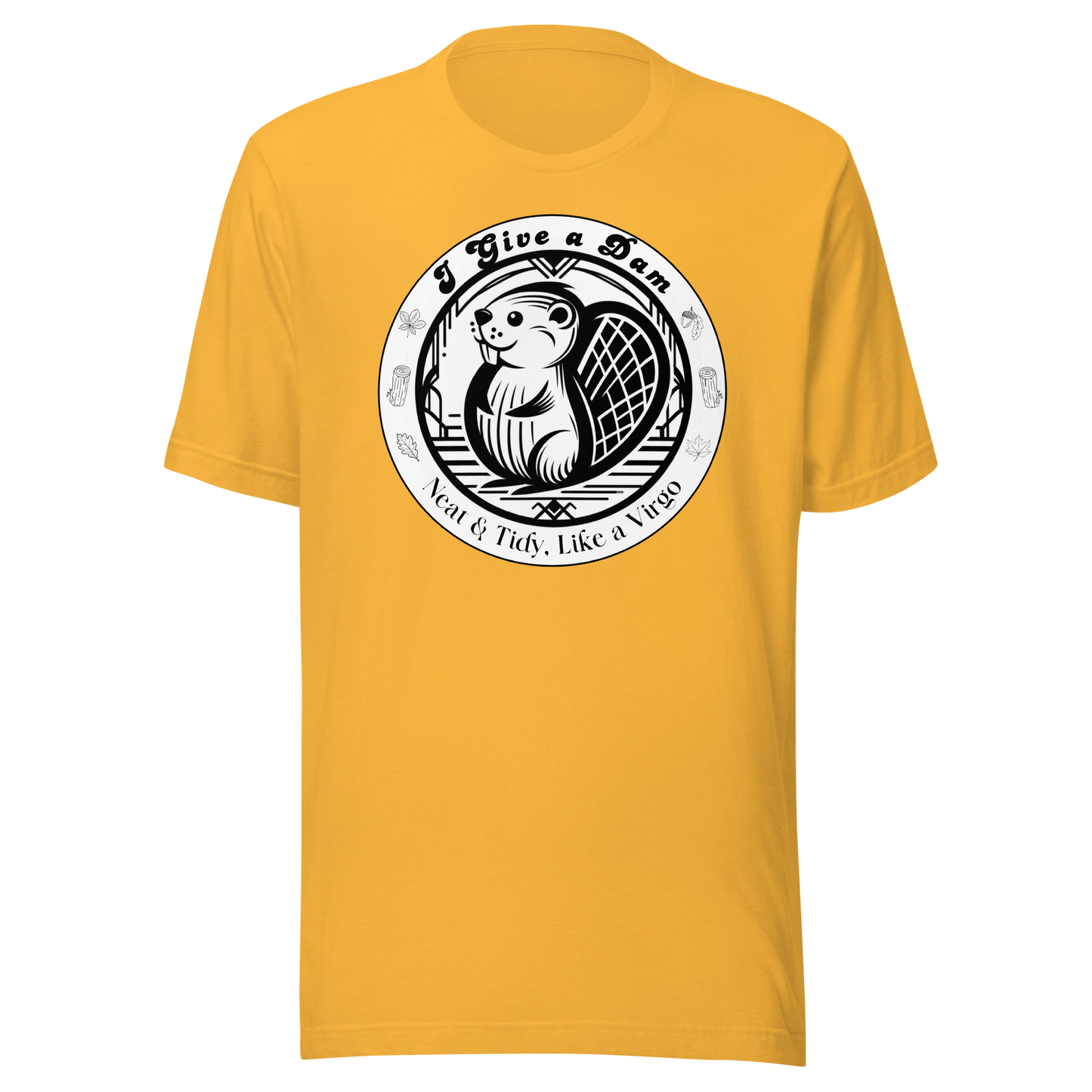 Unisex T-shirt Funny Sarcastic Art Deco Virgo Shirt Astrology Apparel Beaver Fall Gift Horoscope Tee Star Sign Top for Animal Lovers Zodiac