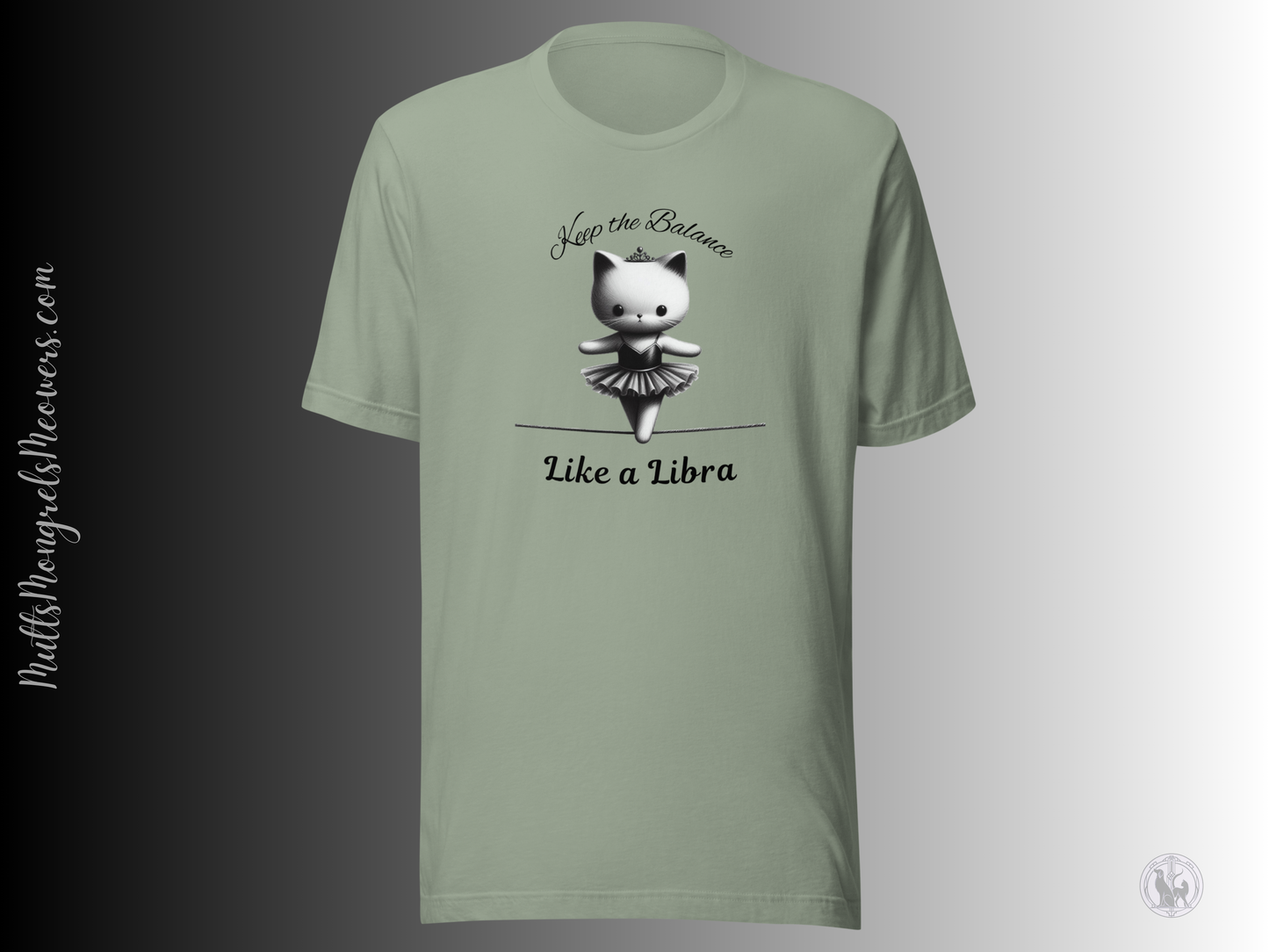 Funny Ballerina Cat T-shirt - Libra Astrology Gift for Cat Moms