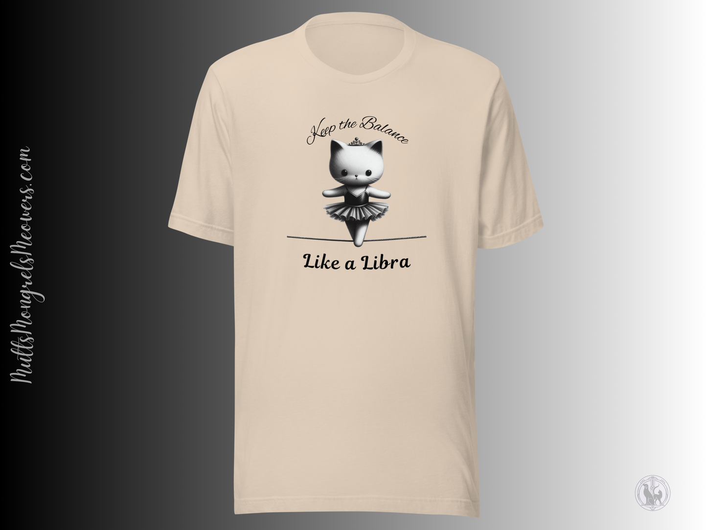 Funny Ballerina Cat T-shirt - Libra Astrology Gift for Cat Moms