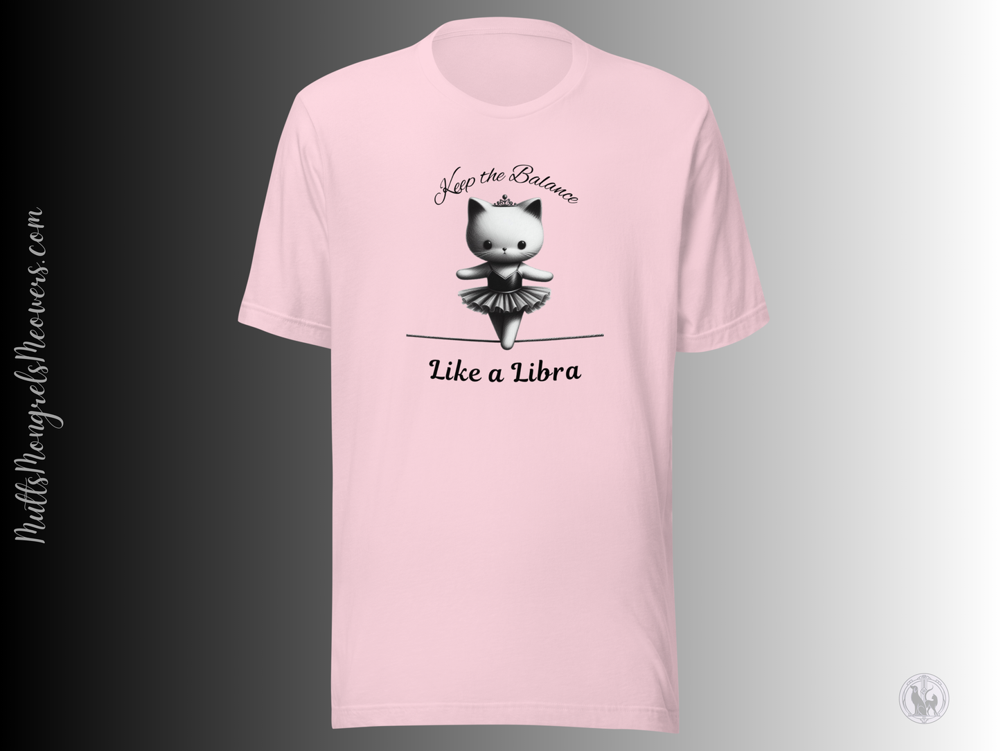 Funny Ballerina Cat T-shirt - Libra Astrology Gift for Cat Moms