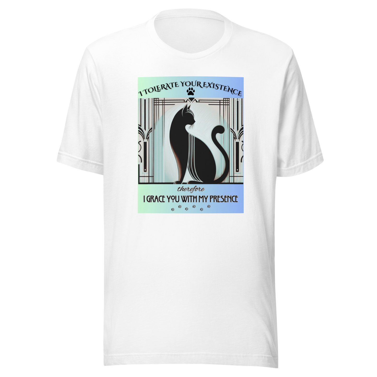 T-Shirt Funny Art Deco Shirt Sarcastic Gift Unisex Fit Unique Cat Whimsical Feline Tee Catful Kitty Humor Apparel Recue Cat Mom Cat Dad