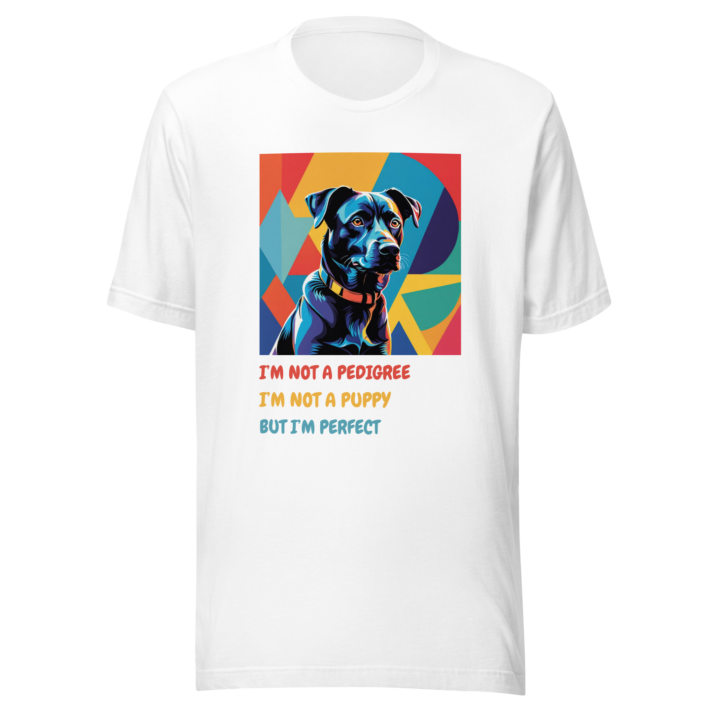 T-Shirt Mixed Breed Dog Lover Tee Rescue Dog Adoption Gift Dogful Pop Art Style Shirt Unique Mature Dog Unisex Graphic Mongrel Mutt Dog Mom