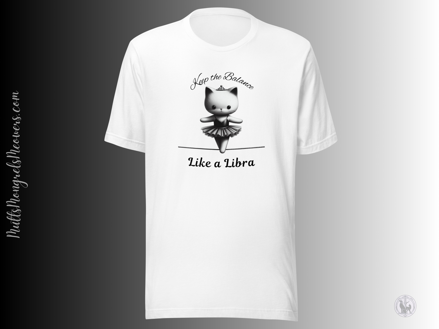 Funny Ballerina Cat T-shirt - Libra Astrology Gift for Cat Moms