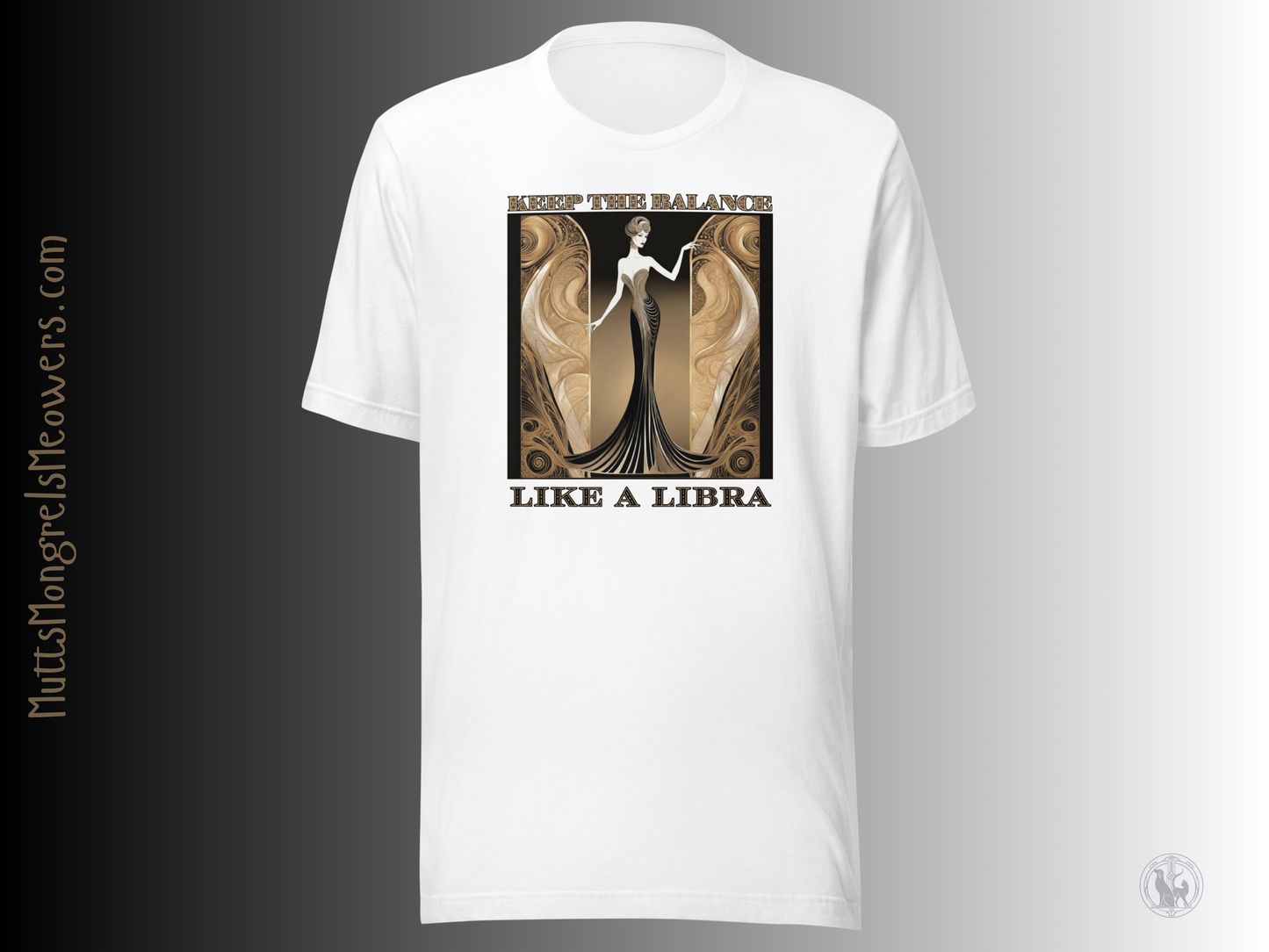 Art Deco Libra T-Shirt - Zodiac Gift for Astrology Lovers