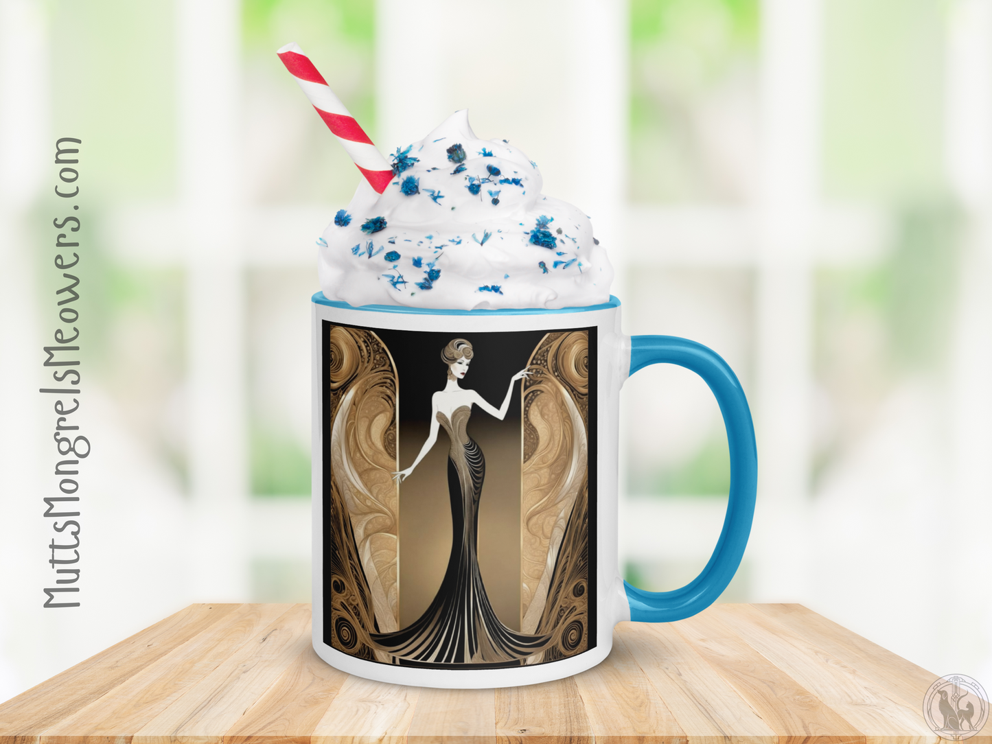 Elegant Art Deco Mug with Color Inside: Stylish Gift Not Just for Libra Born