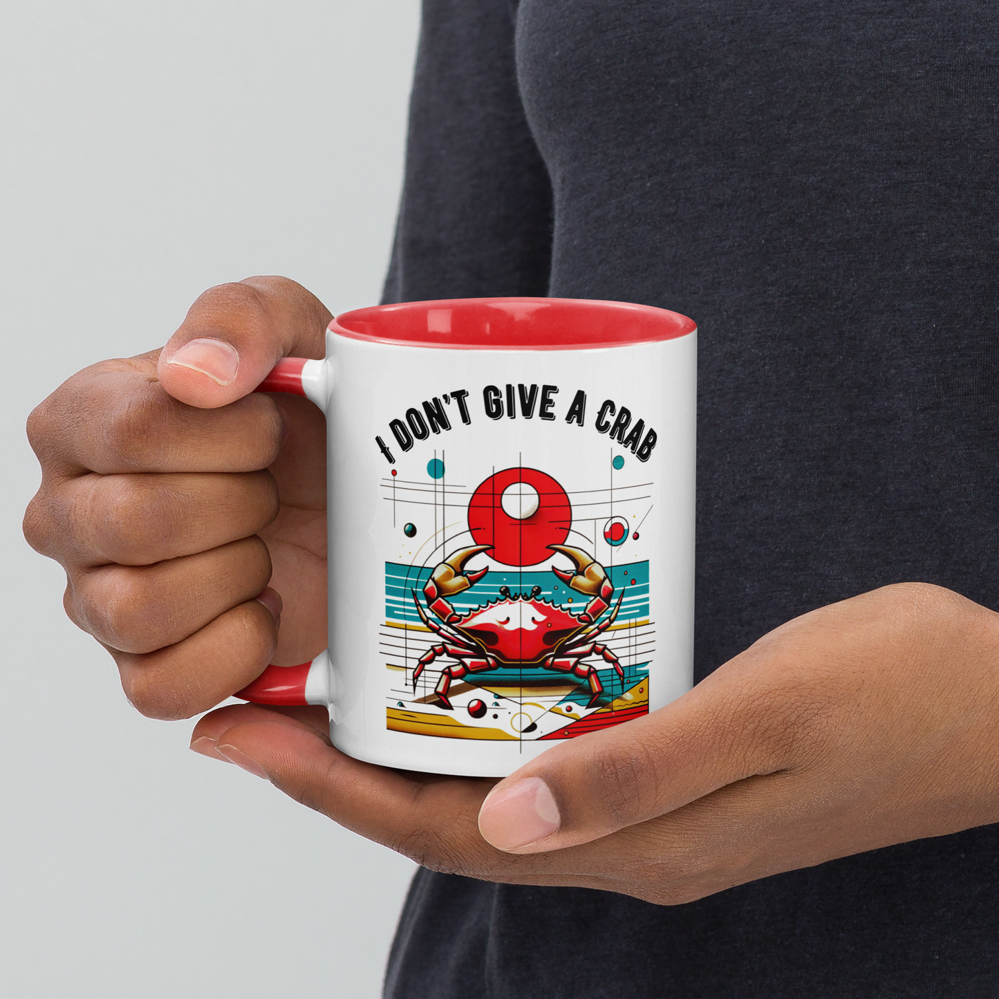 Mug Crabby Cancer Zodiac Pop Art Style Crustacean Astrology Gift Color Inside Cup Horoscope Lover Kitchenware Unique Star Sign Summer Fun