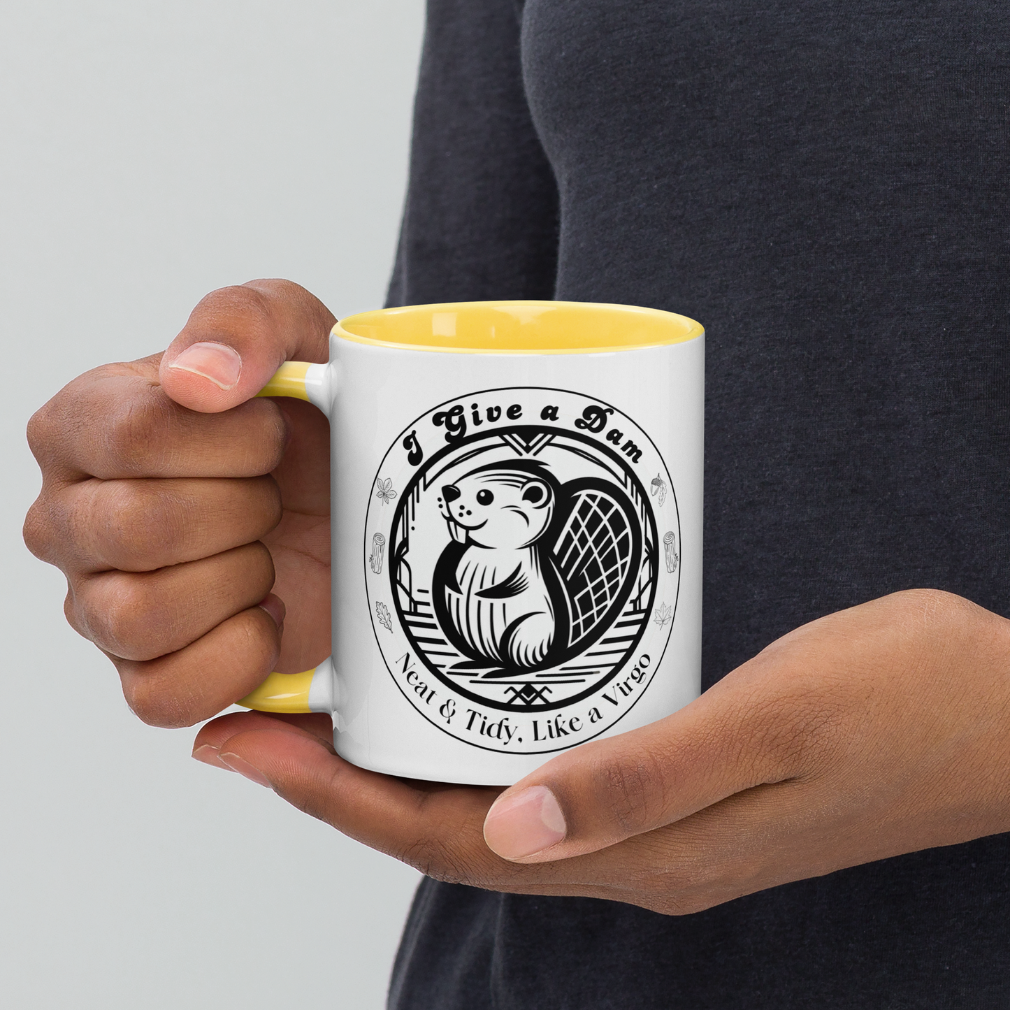Funny Mug Sarcastic Art Deco Virgo Coffee Cup Astrology Beaver Fall Gift Horoscope Tea Mug Star Sign Drinkware for Animal Lovers Zodiac