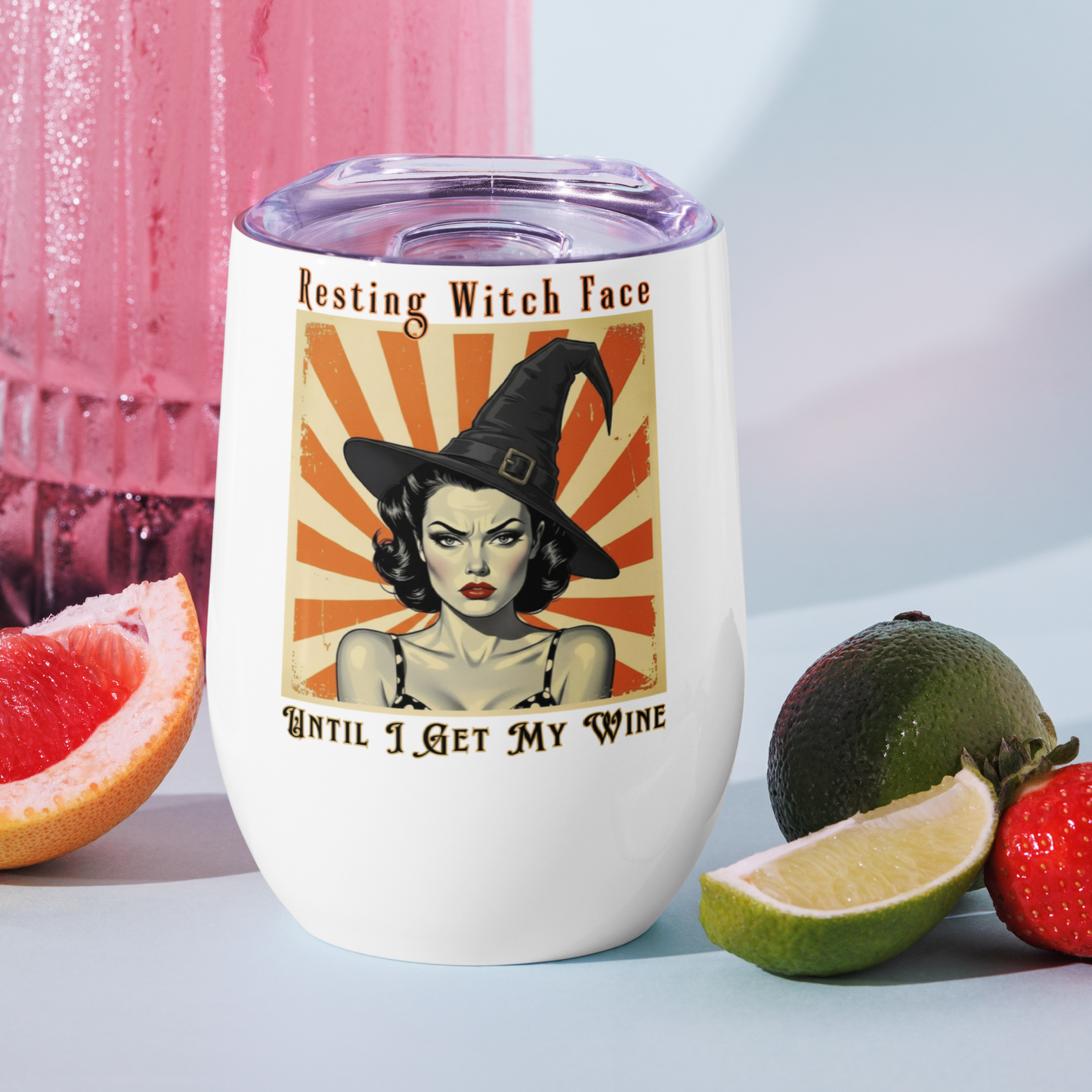 Funny Retro Wine Tumbler - Halloween Gift for Sassy Women