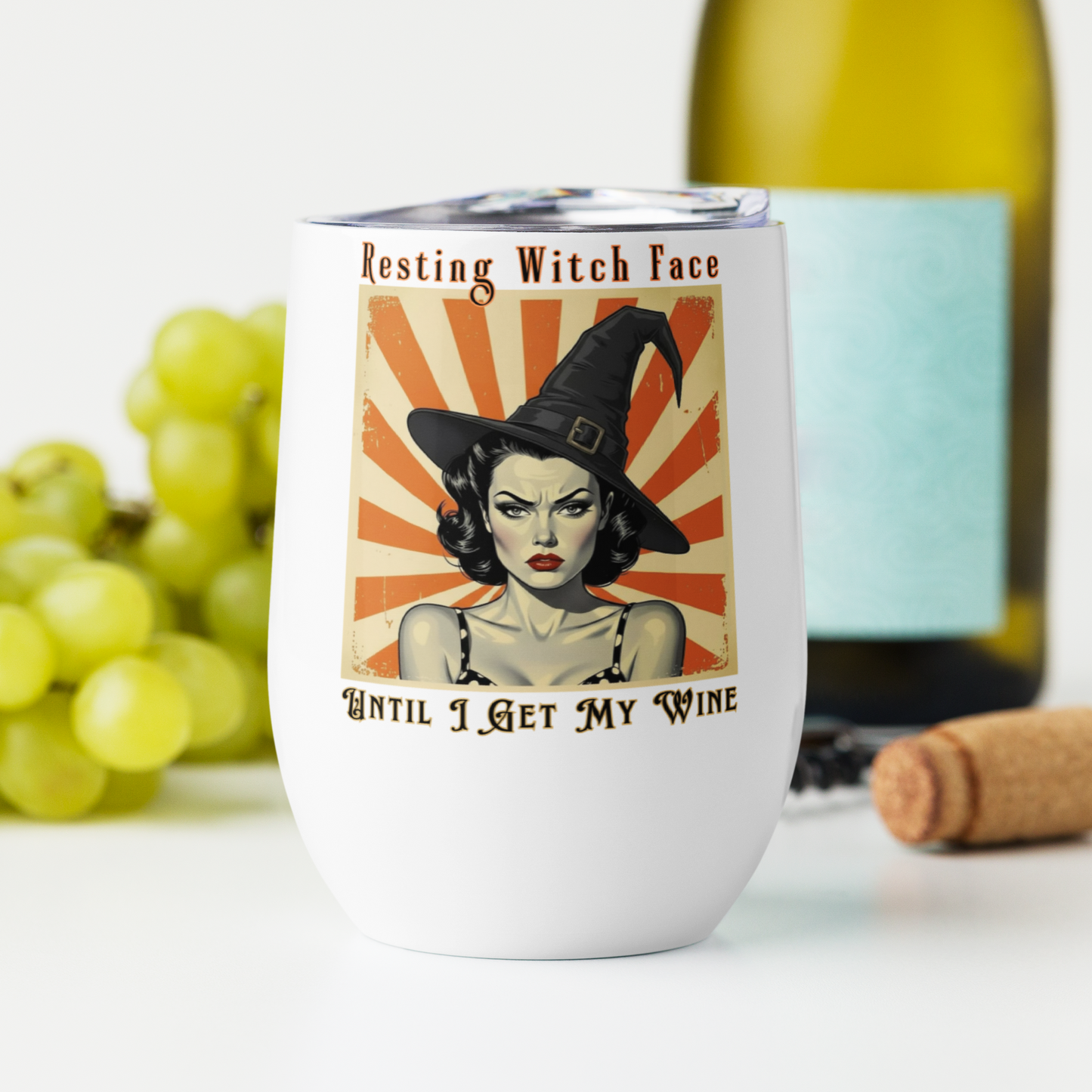 Funny Retro Wine Tumbler - Halloween Gift for Sassy Women